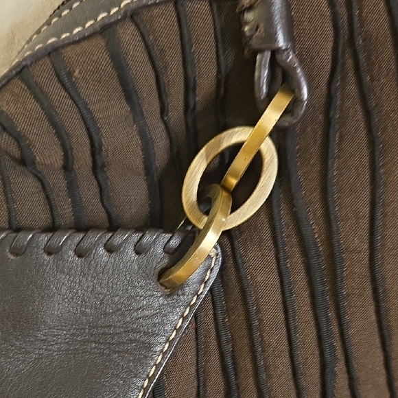 Donald J. Pliner Brown Pleated Shoulder Bag - Picture 9 of 13
